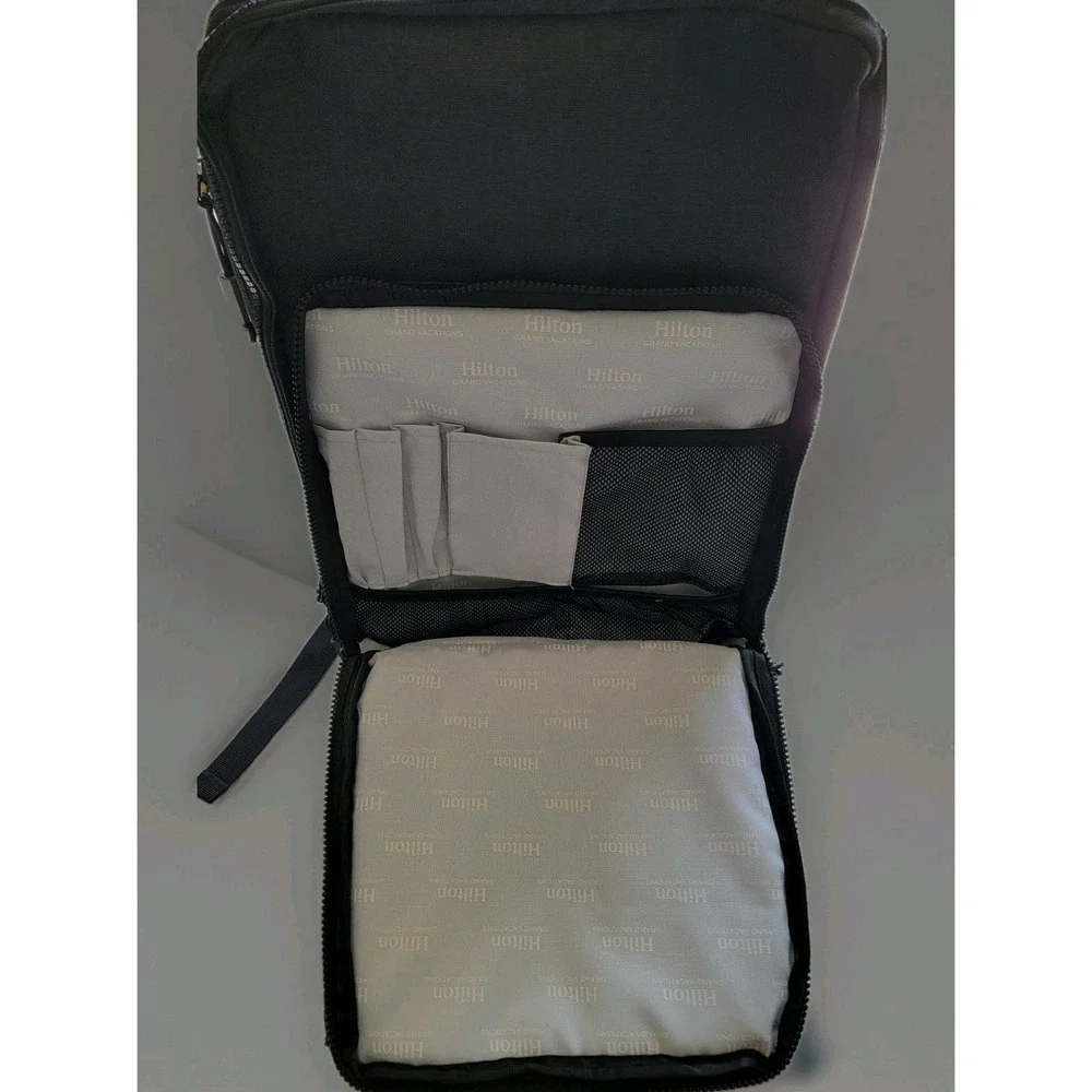 Laptop Backpack Hilton Grand Vacations Lightweight Slim With Metal Zipper Pulls